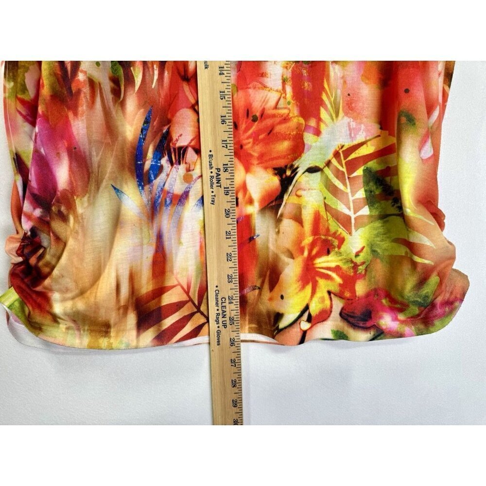Chico's Vibrant Multicolor Floral Short Sleeve Tee - Picture 6 of 9
